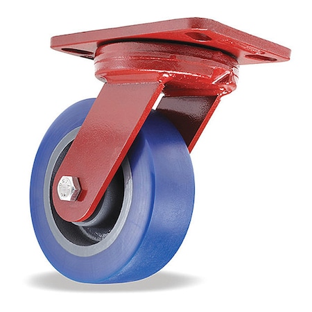 Hamilton Kingpinless Swivel Caster, 6" x 2" Ergo-Glide XT Wheel (80A), 3/4" Sealed Precision Ball Bearings S-ZFHS-6EGB