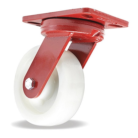 Hamilton Kingpinless Swivel Caster, 6" x 2" White Nylon 6 Wheel, 3/4" Sealed Precision Ball Bearings S-ZFHS-6WNB