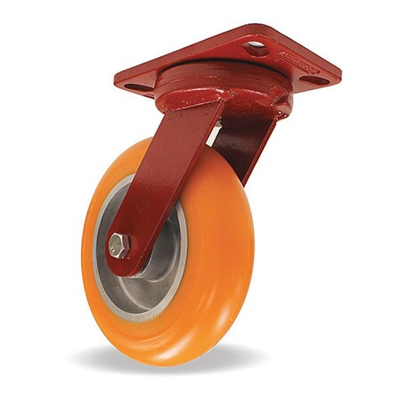 Hamilton Kingpinless Swivel Caster, 8" x 2" Ergo-Tech (87A) Wheel, 3/4" Sealed Precision Ball Bearings S-ZFHS-82EMB