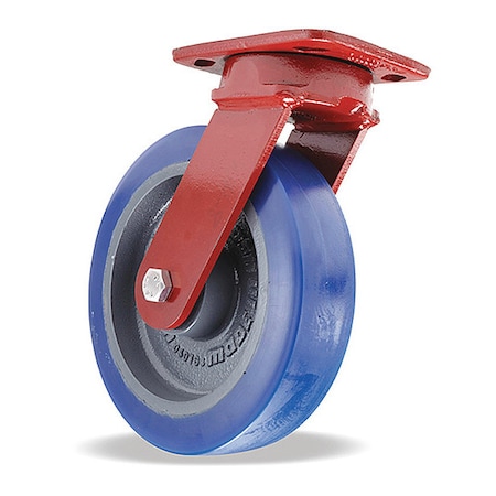 Hamilton Kingpinless Swivel Caster, 8" x 2" Ergo-Glide XT Wheel (80A), 1/2" Sealed Precision Ball Bearings S-ZFWH-8EGB