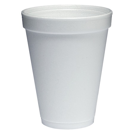 DART Disposable Cold/Hot Cup 12 oz. White, Foam, Pk1000 12J12