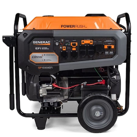 Generac Portable Generator, Gasoline, 15,500 W Rated, 19,300 W Surge, Electric Start, 120/240V AC 7705