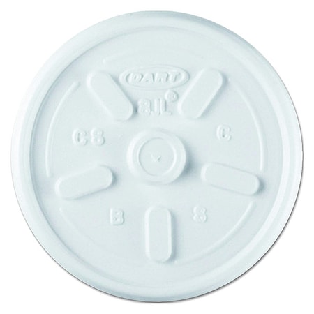 Dart Lid for 8 oz. Hot Cup, Flat, Vented, White, Pk1000 8JL