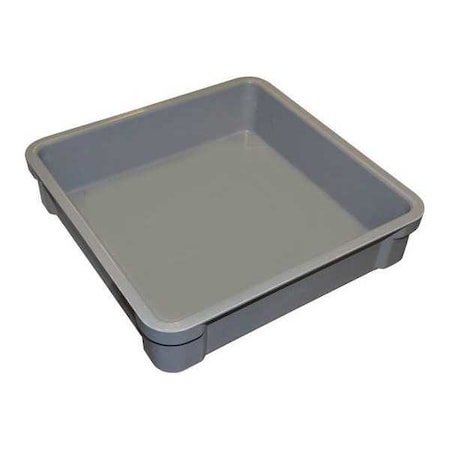 Toteline Container, 14-3/8"x14-3/8"x3-1/2", Gray, Gray, 14-3/8" 8250085136