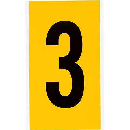 Brady Numbers & Letters, Black On Yellow, 6 Inch 1570-3
