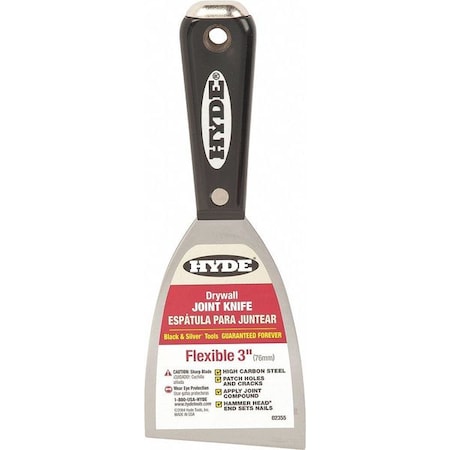 Hyde Putty Knife/Scraper, 3" W, Black/Silver 02355
