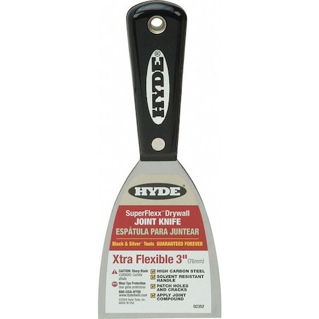 Hyde Joint Knife, SuperFlexx, 3" W, Black/Silver 02352