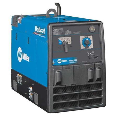 Miller Electric Engine Driven Welder, Bobcat 225 Series, Electric Start, 23, Gas, 11,000W Peak 907498001