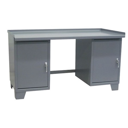 Jamco Heavy Duty Work desks, Steel, 60" W, 33" Height, 2000 lb., Pedestal WU360GP