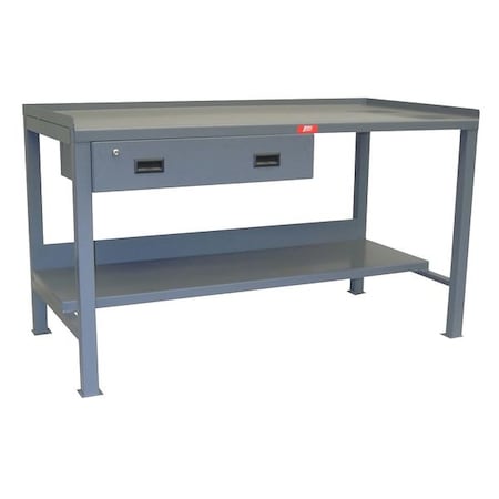 Jamco Heavy Duty Fixed Work Bench, Steel, 72" W, 34" Height, 3000 lb., Straight UJ372GP