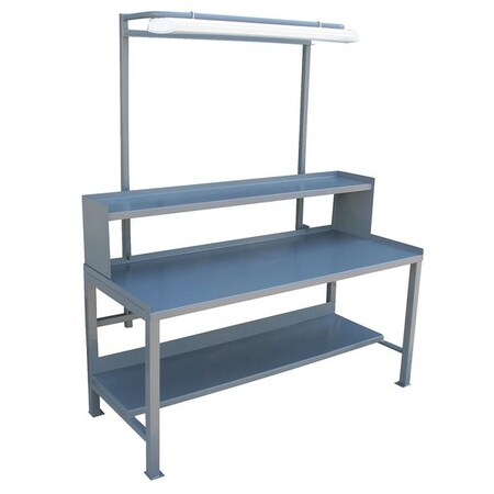 Jamco Heavy Duty Fixed Work Bench, Steel, 72" W, 34" Height, 3000 lb., Straight WX472GP