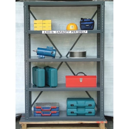Strong Hold Metal Shelving Unit, 24"D x 48"W x 72"H, 5 Shelves, Steel 2448-72