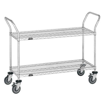 Zoro Select Utility Cart, Cap 400 Lb, 36x18, 2 Shelves UC2-1836LZ