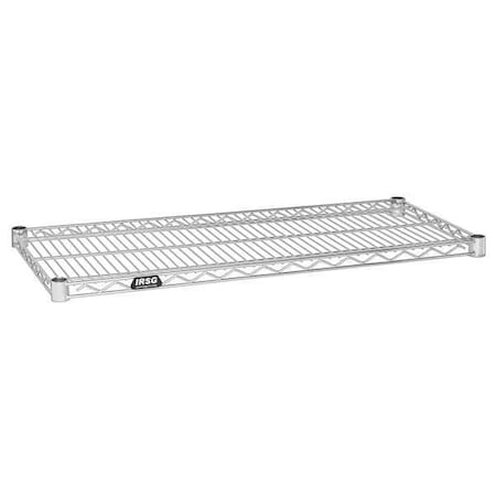 Zoro Select Wire Shelving, 24"D x 48"W x 1"H, Chrome 2448LZ