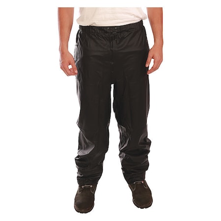 Tingley Rain Pants, Polyurethane, 31 in Inseam, Drawstring Closure, Black, Size XL P67013