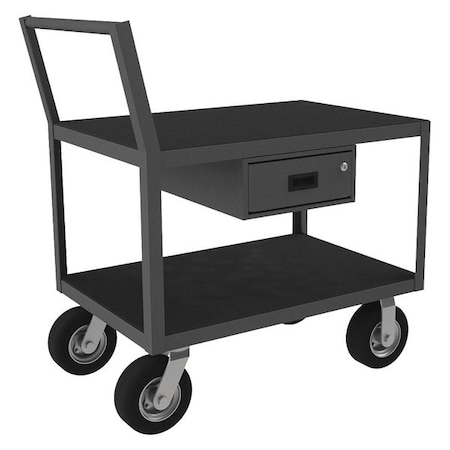 Zoro Select Low-Profile Instrument Cart with Flush Metal Shelves, Steel, 1,200 lb Load Capacity, 2 Shelves LDO-243641-2-1DR-8SPN-95