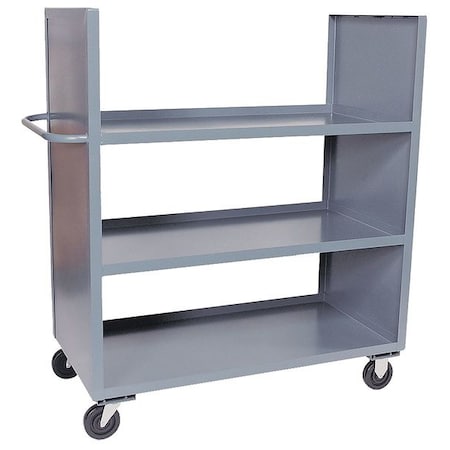 Jamco Dual-Side-Access Solid-Wall Metal Stock Truck, Steel, 3,000 lb Load Capacity, 3 Shelves, 24 in L DC236P600GP