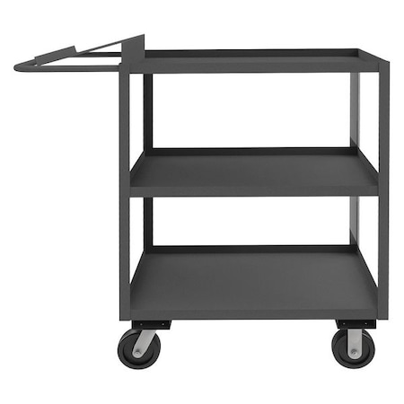 Zoro Select Order-Picking Utility Cart with Lipped Metal Shelves, Steel, 3,000 lb Load Capacity, 3 Shelves OPC-243648-3-6PH-95