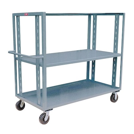 Jamco Four-Side-Access Open Metal Stock Truck, Steel, 3,000 lb Load Capacity, 2 Shelves, 30 in L, 48 in W CZ348P600GP