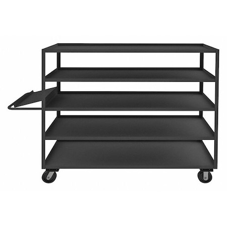 Zoro Select Order-Picking Utility Cart with Lipped Metal Shelves, Steel, 3,000 lb Load Capacity, 5 Shelves OPC-247268-5-6PH-95