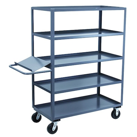 Jamco Order-Picking Utility Cart with Lipped Metal Shelves, Steel, 3,000 lb Load Capacity, 5 Shelves EO236P600GP