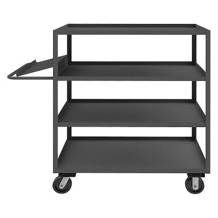 Zoro Select Order-Picking Utility Cart with Lipped Metal Shelves, Steel, 3,000 lb Load Capacity, 4 Shelves OPC-304860-4-6PH-95