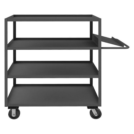 Zoro Select Order-Picking Utility Cart with Lipped Metal Shelves, Steel, 3,000 lb Load Capacity, 4 Shelves OPC-244860-4-6PH-95