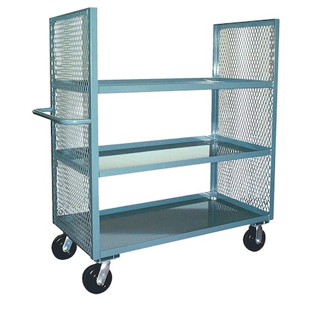 Jamco 12 ga. Steel 2 Sided Mesh Stock Cart 3000 lb. Capacity, 54"L x 25"W x 57"H EC248P600GP