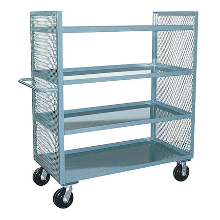 Jamco 12 ga. Steel 2 Sided Mesh Stock Cart 3000 lb. Capacity, 42"L x 25"W x 57"H ED236P600GP