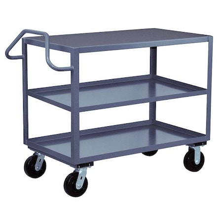 Jamco Utility Cart with Lipped & Flush Metal Shelves, Steel, 2,400 lb Load Capacity, 3 Shelves, 42 in L EF336P600GP