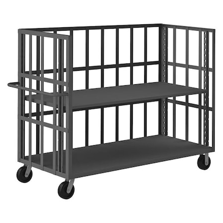 Zoro Select Single-Side-Access Slat-Wall Metal Stock Truck, Steel, 3,000 lb Load Capacity, 2 Shelves OPTFB-7230-1AS-95