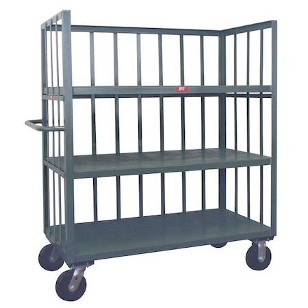 Jamco Single-Side-Access Slat-Wall Metal Stock Truck, Steel, 3,000 lb Load Capacity, 3 Shelves, 24 in L HC236P600GP