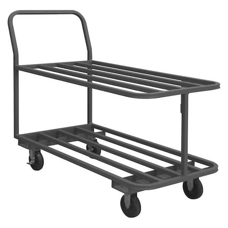 Zoro Select Easy Access & Load Low-Profile Utility Cart with Metal Shelves & Tube Frame, Steel, 2 Shelves EPTT183625PO95