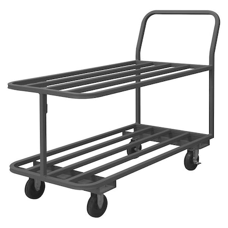 Zoro Select Easy Access & Load Low-Profile Utility Cart with Metal Shelves & Tube Frame, Steel, 2 Shelves EPTT184825PO95