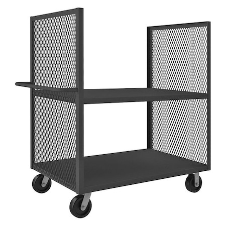 Zoro Select 14 ga. Steel 2 Sided Mesh Stock Cart 2000 lb. Capacity, 54-1/2"L x 30-1/4"W x 56-7/16"H 2SPT-EX3048-2-2K-95