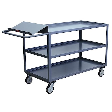 Jamco Order-Picking Utility Cart with Lipped Metal Shelves, Steel, 1,200 lb Load Capacity, 3 Shelves LO336P500GP