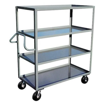 Jamco Utility Cart with Lipped Metal Shelves, Steel, 3,000 lb Load Capacity, 4 Shelves, 54 in L, 31 in W ND348P600GP