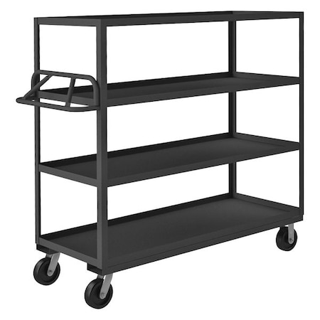 Zoro Select Utility Cart with Lipped Metal Shelves, Steel, 3,600 lb Load Capacity, 4 Shelves, 66 1/2 in L RSCE-246060-4-3.6K-95