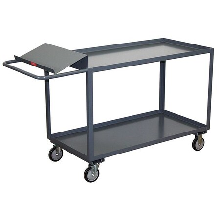 Jamco Order-Picking Utility Cart with Lipped Metal Shelves, Steel, 1,200 lb Load Capacity, 2 Shelves SO336P500GP