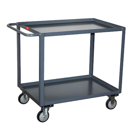 Jamco Utility Cart, Steel, 1,400 lb Load Capacity, 2 Shelves, 30 in L, 19 in W, 35 in H SB124P500GP