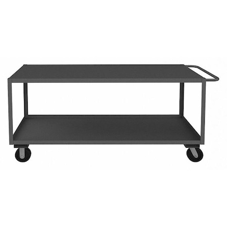 Zoro Select Utility Cart with Lipped & Flush Metal Shelves, Steel, 3,000 lb Load Capacity, 2 Shelves RSC-247236-2-3K-TLD-95