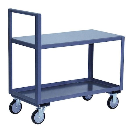 Jamco Low-Profile Utility Cart with Lipped & Flush Metal Shelves, Steel, 1,200 lb Load Capacity, 37 in L SH136P500GP