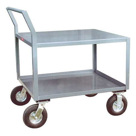 Jamco Low-Profile Utility Cart with Lipped & Flush Metal Shelves, Steel, 1,200 lb Load Capacity, 66 in L SS260Z800GP