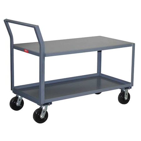 Jamco Low-Profile Utility Cart with Lipped & Flush Metal Shelves, Steel, 2,400 lb Load Capacity, 36 in L SX230P600GP
