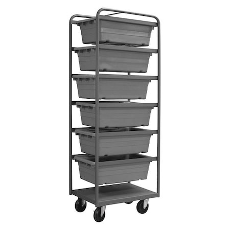 Durham Mfg Steel Vertical Rack-Style Tub Cart, 600 lb Load Capacity, 26 in Overall L, 74 in Overall H TBR-183072-6-5PO-95