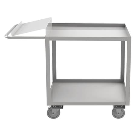 Durham Mfg Corrosion-Resistant Order-Picking Utility Cart with Lipped Metal Shelves, Stainless Steel, 45 in L SOPC1618302ALU5PU