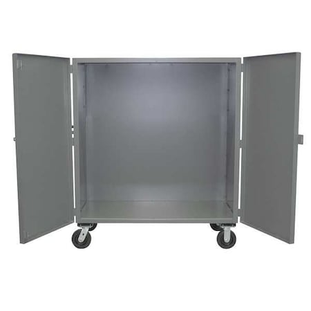 Jamco Solid-Sided Metal Security Cart with Fixed Shelves, 2,000 lb Capacity, 28 in W x 66 in L x 57 in H VE260P600GP