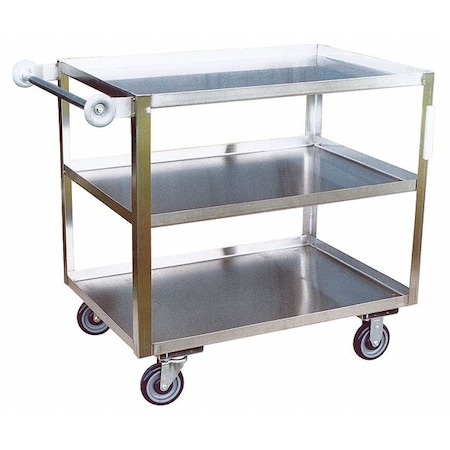 Zoro Select Welded Utility Cart, Stainless Steel, 3 Shelves, 1200 lb. XJ348-U5