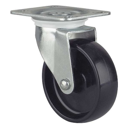 Zoro Select Plate Caster, Swivel, Nylon, 4 in., 330 lb, A TSSV 100 BN0S