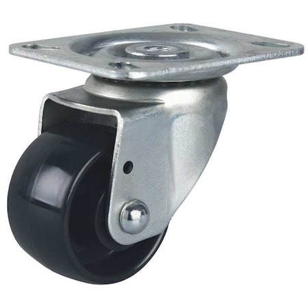 Zoro Select Plate Caster, Swivel, Nylon, 2-1/2 in, 550 lb, D TSSU 063 GN1S